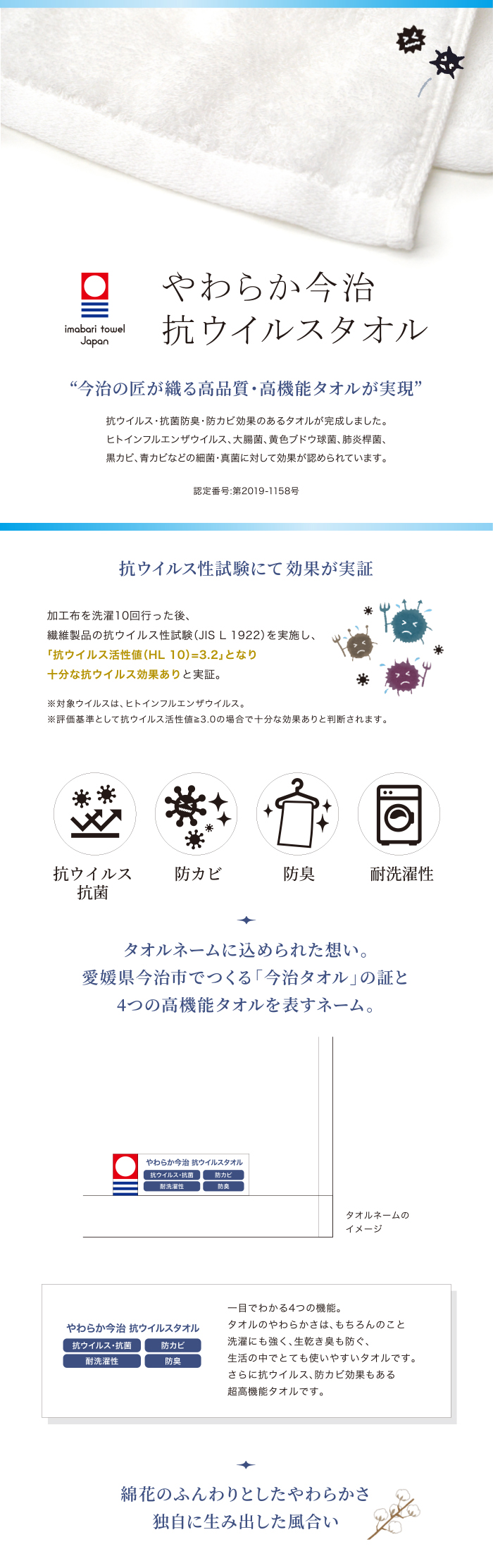 やわらか今治抗ウイルスタオル