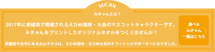 みきゃんとは、愛媛県のキャラクターです。